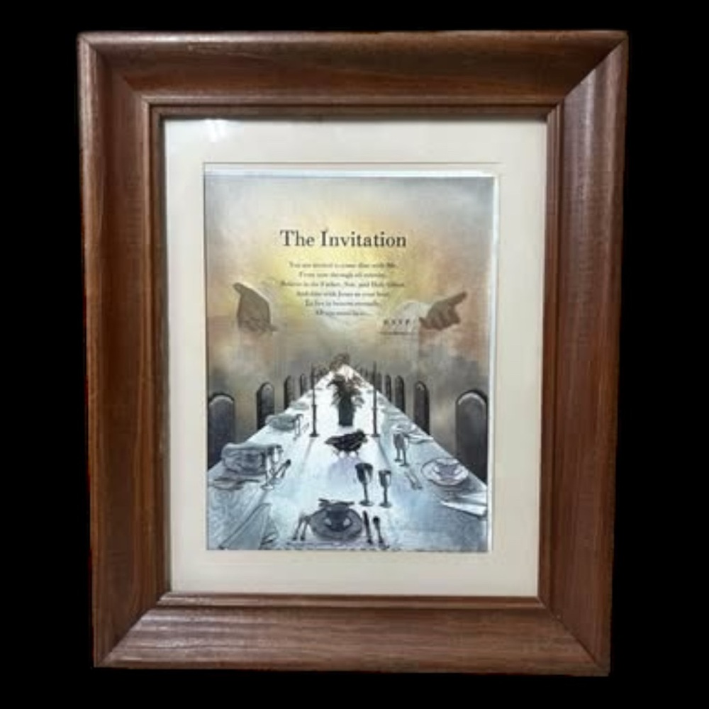 The Invitation Framed   12.5”X10” Good pre-owned condition
